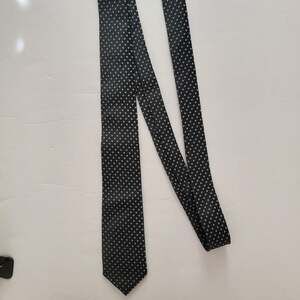 English Laundry Tie Mens One Size Black Polyester Slim Geometric Satin Logo